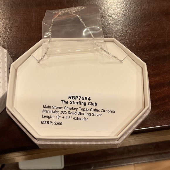 Smokey Topaz on Sterling Necklace - Picture 2 of 3